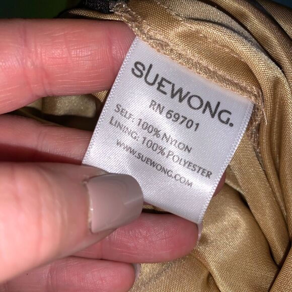 Sue Wong Womens Cocktail Dress Sheath Strapless Chevron Beaded Sequin Size 6 - Picture 15 of 16